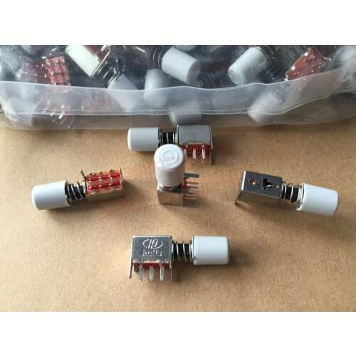 [VK] Button switch PS-22F02 6 foot 6 pin lock Self-lock switch Key switch Power switch + White cap