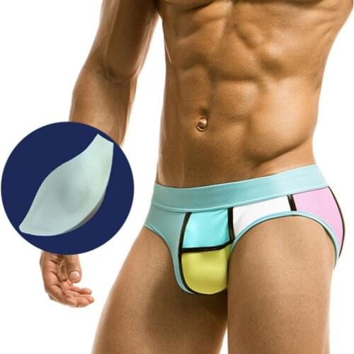 2020 Pouch Padded Swimsuit Man Swim Suit Sexy Mens Swim Briefs Bikini Swimwear Men Swimming Trunks Beachwear Surf Bathing Shorts