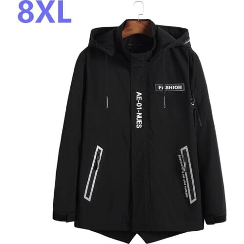 Big size 8XL 7XL 6XL New Arrival Spring Mens Jackets Fashion Coats Male Casual Slim Hooded Collar Jacket Men Outerdoor
