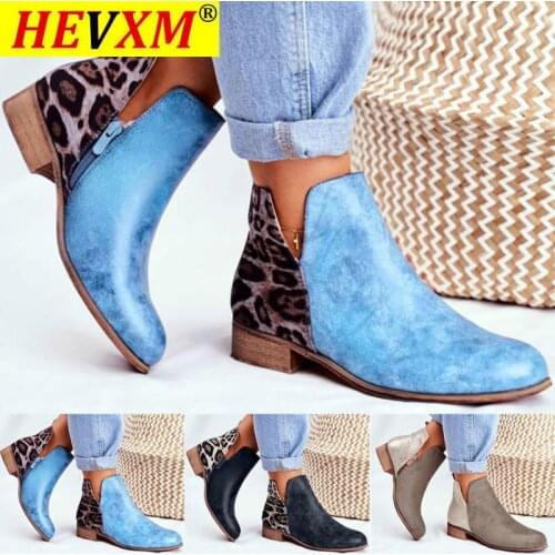 HOT Women Ankle Boots Short Winter Shoes Suede PU Leather Zipper Low Heels Ladies Pointed Toe Plus Size 35-43 Fashion Shoe