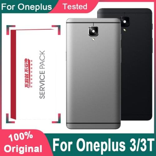 Original Back Housing Replacement For Oneplus 3 Back Cover Battery Glass For One Plus 3T Door Rear Replacement Case With Logo