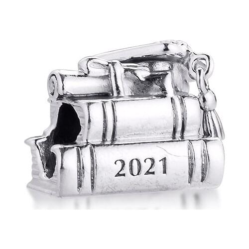 Fits for Pandora Charms Bracelets Graduation Beads 100% 925 Sterling Silver Jewelry Free Shipping