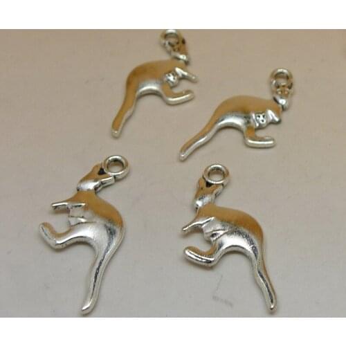 Nevstop 100pcs/lot Cute Kangaroo Charms Cartoon Australia Animal Pendant 21x19mm DIY Jewelry Findings
