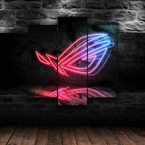 5 Piece Illuminate Republic of Gamer LOGO Poster Canvas Picture Print Wall Art Canvas Painting Wall Decor for Living Room Framed