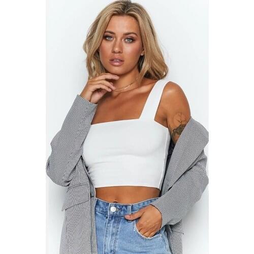 QICIUS Casual Basic Crop Top Women 2021Sexy White Black Tank Tops Croptops Solid Party Streetwear Haut Femme Chic Ropa Mujer