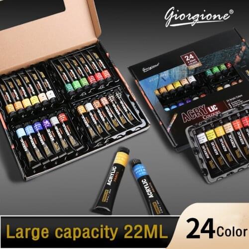 Professional Acrylic Paints Color Brush Set 12ml Tubes Artist Drawing Painting Pigment Hand Painted Wall Painti DIY Art Supplies