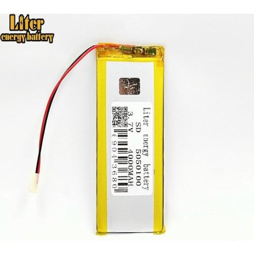 Size 5050100 3.7V 4000mah Lithium polymer Rechargeable Battery with Protection Board For MP4 MP5 PDA Tablet PCs Digital Products