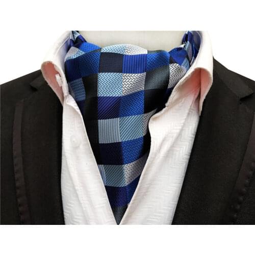 Fashion Mens Ascot Brand Plaid Scarf for Man