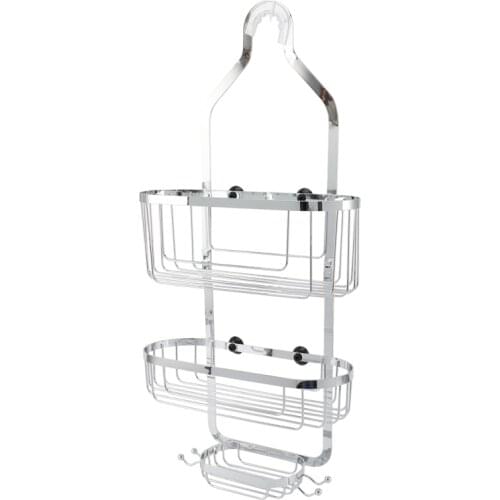 Bathroom Shelving Chrome Removable Modern Simple Wind 3 Layer Hanging Basket