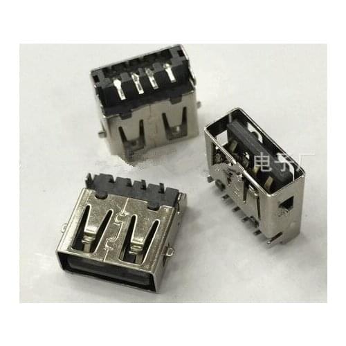 USB heavy plate tail plug pin 2.0MM flat,Female plug pin 2pin Fixed SMD, Mobile power Tail Charging socket ,new and original