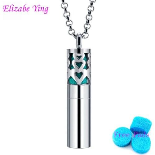 Heart shape 316L Stainless Steel Vintage Aromatherapy Perfume Essential Oils Diffuser Necklace Storage Locket Pendant