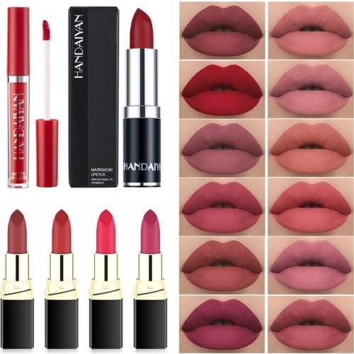 Waterproof Sexy Lipstick Matte Lip Gloss Lipstick Long Lasting Non-stick Cup Matte Lipsticks Lips Tint Natural Makeup for Lip