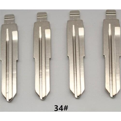 XIEAILI OEM 50Pcs 34# Metal Uncut Flip KD Remote Key Blade For Hyundai Accent For Kia Rio Mid Slot K38