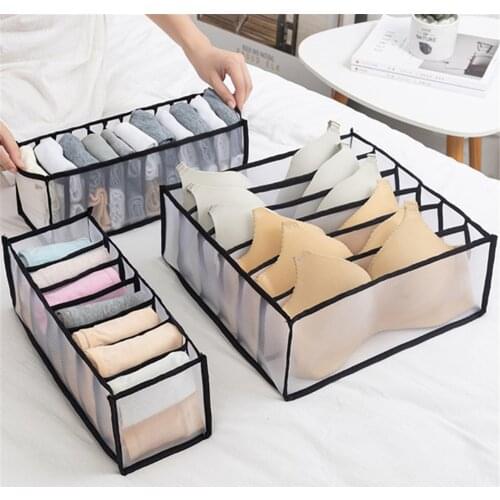 1/3pcs New Underwear Bra Organizer Storage Box 2 Colors Drawer Closet Organizers Boxes For Underwear Scarfs Socks Bra Hot Sale
