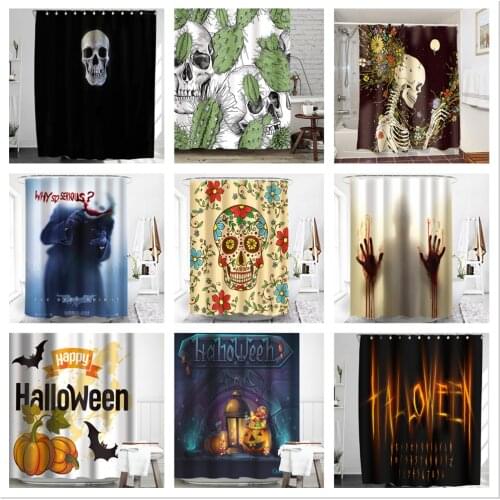 Halloween Shower Curtain Bathroom Scary Decor Waterproof Mould and Mildew Resistant Bathroom Curtain