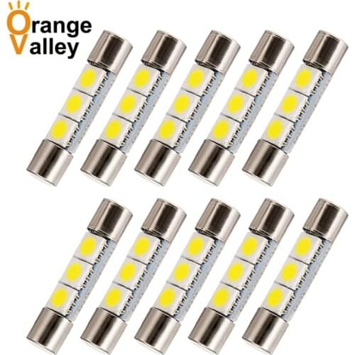 10Pcs Best Price 29mm 3 SMD 5050 LED Car Auto C5W Interior Festoon Vanity Mirror Sun Visor Lights Bulb Lamp DC 12V