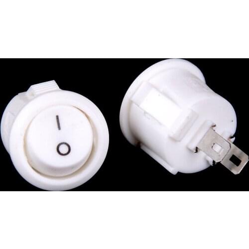 10Pcs 16mm Diameter Small Round Boat Rocker Switches Black Mini Round Black White Red 2 Pin ON-OFF Rocker Switch