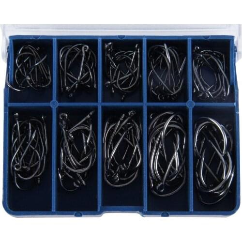 100pcs Fishing Hook High Carbon Steel Barbed Fishing Hook Worm Pond Fishing Bait Holder Jig Hole Accessories
