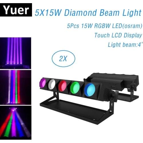 2Pcs/Lot 5X15W LED RGBW Beam Light DMX 512 Control Dj LED Wall Wash Light DMX LED Bar Wash Stage Light Music Dj Disco Party Club
