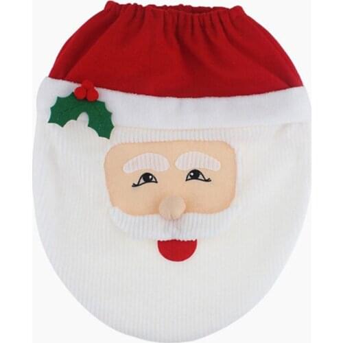 2019 Christmas Decorations Toilet Seat Cover Snowman Santa Claus Toilet lid Decor Elf New Year Xmas Christmas Bathroom Ornaments