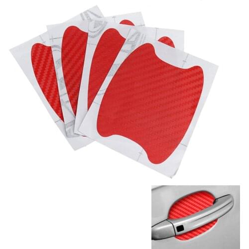 4PCS/Set Car Door Handle Cover Self-Adhesive Scratch Protective Film Carbon Look Sticker