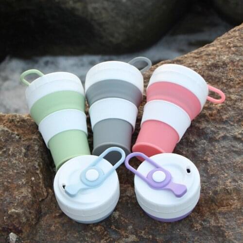 450ML new folding cup outdoor travel mugs silica collapsible telescoping