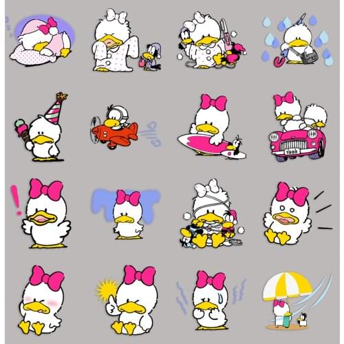 48 cute duck stickers cartoon funny scrapbook stickers for kids, DIY laptop suitcase skateboard moto bike car toy