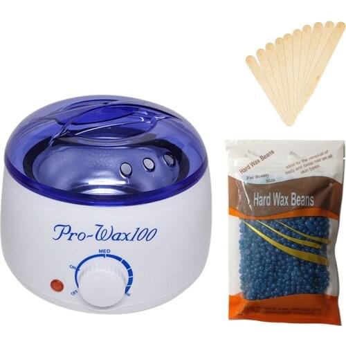 500cc Hair Removal Wax-melt Machine Heater Wax Beans 10 Wood Stickers Hair Removal Machine Waxing Kit Calentador de cera