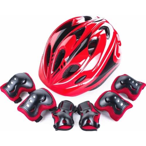 7pcs Skateboard Roller Skating Protector Set Boys & Girls Kids Skate Cycling Bike Safety Helmet Knee Elbow Pad Set