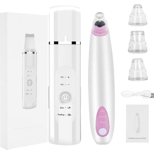 Ultrasonic Skin Scrubber Electric Facial Pore Acne Cleaner Face Spatula Blackhead Remover Vacuum Suction Face Lifting Machine