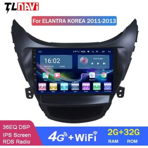 4G LTE 2G RAM Android 10 Full Touch GPS Navigation For 2011-2016 Hyundai Elantra Car Radio