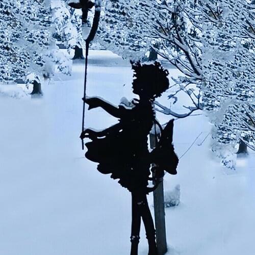 Butterfly Girl Large Vintage Metal Silhouette Sculpture For The Garden Or Yard Art Or Memorial Sculpture Fairy Statue Decor