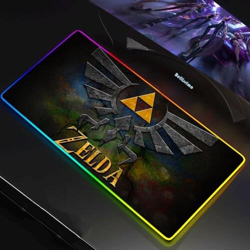 ZELDA Large Rgb LED Mouse Pad Mafalda Backlit Mat Mousepad Gamer Accessories Mice Keyboards Computer Peripherals Office Deskmats