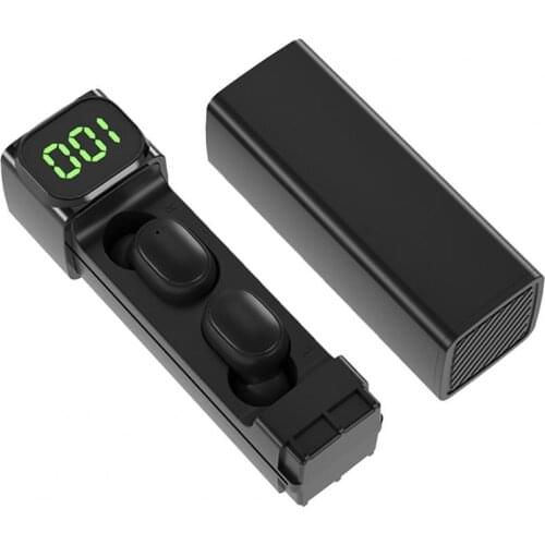 BQC-01 Wireless Earphone Intelligent Digital Display IPX7 Stereo In-Ear Bluetooth 5.1 Headset Earbuds for Sports