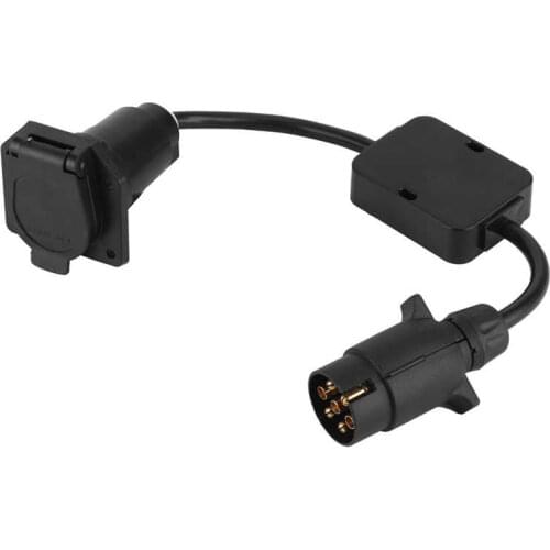 Tow hook Towing Trailer Trailer Connector Light Cable Converter Conversion Adaptor European 7‑Pin to American 7 Way Plug car