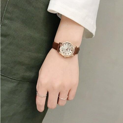 Luxury metal scale womens fashion quartz wristwatches rose gold case montre femme women dress watch casual leather ladies watch