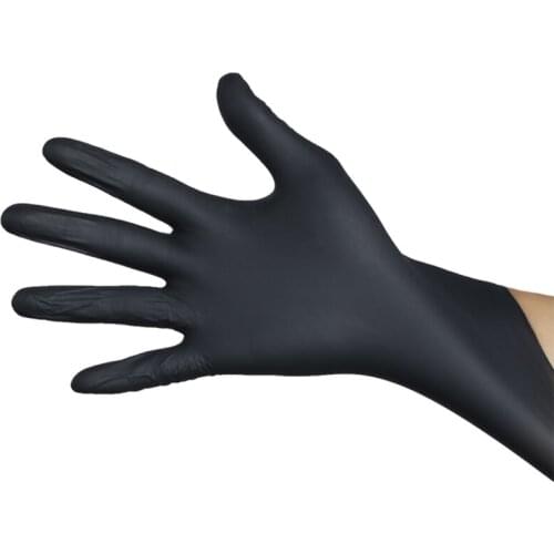 Custom Logo Food Grade Black Nitrile Latex Work Safety Gloves for Household
