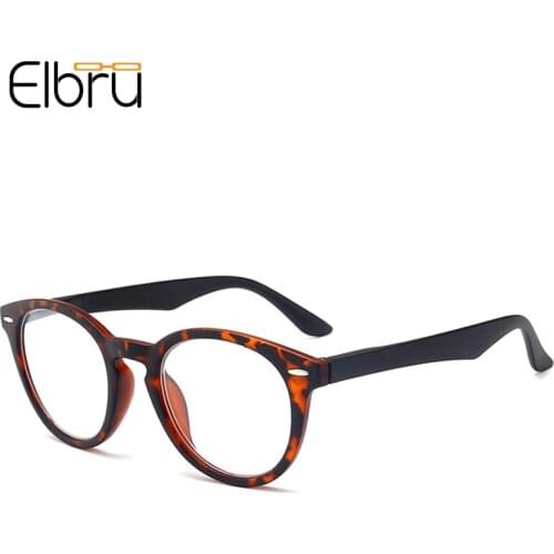 Elbru Vintage Fashion HD Lens Reading Glasses Leopard Presbyopia Eyeglasses Hyperopia Eyewear For Women Men Diopters +1.0 +4.0