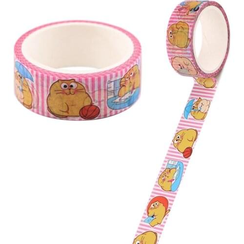 Flyingbee 15mmX5m Hot Kawaii Cat Washi Tapes DIY Painting Paper Tape Decorative Adhesive Tapes Scrapbooking Stickers X2313