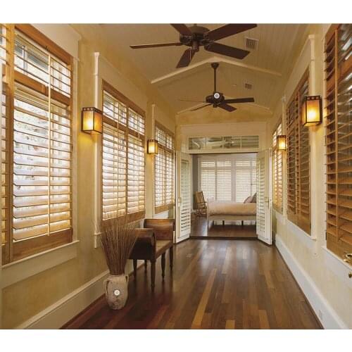 Horizontal Australian Importers Standard Wood Remote Window Plantation Shutter