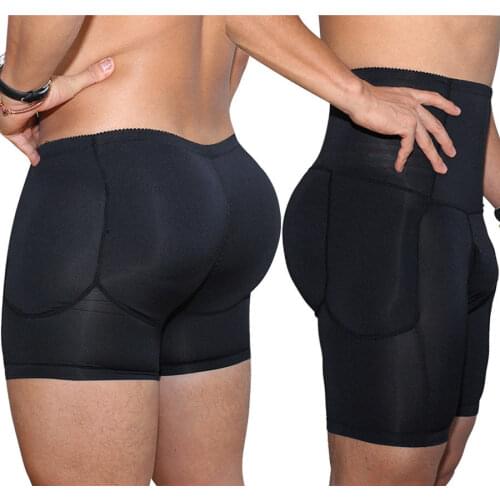 Hot sale causal high waist Men Boxer Padded Butt Booster Enhancer Boyshort Flat Stomach Shapewear plus size S-3XL