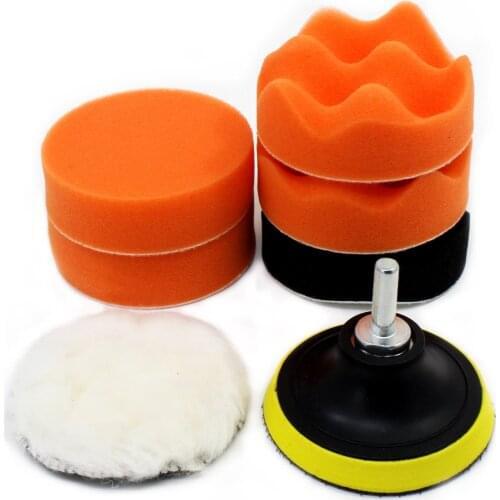 8PCS 3inch Car Polishing Pad Kit Buffing Waxing Buffing Pad Drill Polishing Sponge Wheel Set for Car Sanding Polishing