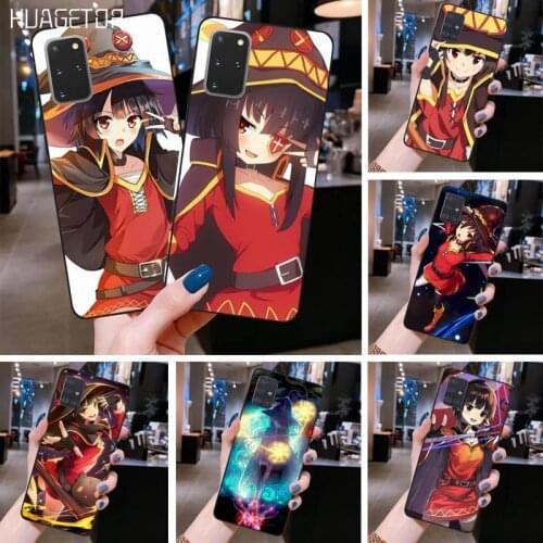 HUAGETOP KonoSuba Megumin Kono Soft black Phone Case for Samsung S20 plus Ultra S6 S7 edge S8 S9 plus S10 5G lite 2020