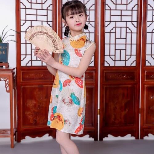 Girls Chinese dress 2020 new year party qipao cheongsam Traditional dresses