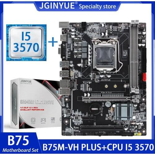 JGINYUE B75 Motherboard Combo Kit Set With intel core i5-3570 Processor Support LGA 1155 CPU DDR3 Memory RAM HDMI B75M-VH PLUS