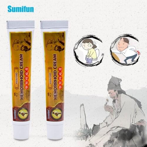 Sumifun 2pcs Hemorrhoid Ointment Crack Anal Internal External Anal Fissure Painkiller Chinese Herbal Pain Relief Cream Skin Care