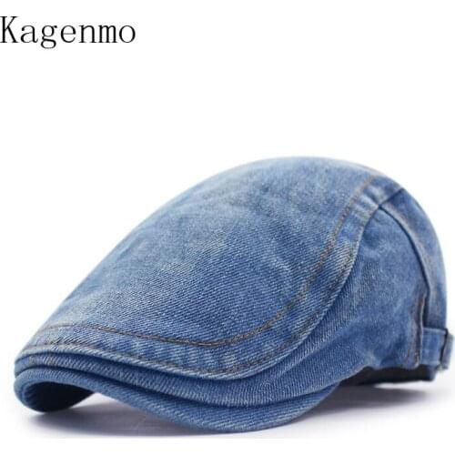 Kagenmo Fashion Unisex Adjust Beret Denim Style Cool Man Women Hat Sun Shade Sunscreen Visor Summer And Autumn