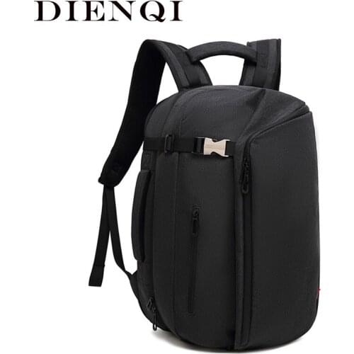 DIENQI Men Backpacks Fit 15.6inch Laptop Expandable Travel Bag USB Charging Bagpack Large Capacity Male Bag Anti-theft Mochila