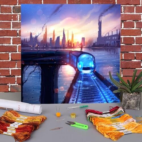 Scenery Take Me Away Pre-Printed 11CT Cross Stitch Kit Embroidery DMC Threads Needlework Hobby Handmade Knitting Mulina