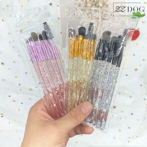 ZZDOG 6Pcs Makeup Brush Set Eyeshadow Eyelash Lip Lying Silkworm Brushes Acrylic Handle Beauty Tools High-Quality Cosmetics Tool